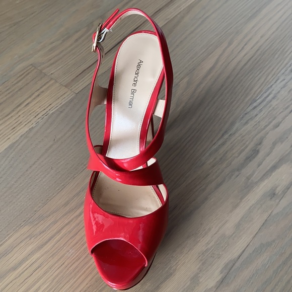 Alexander Birman Red Patent Platform Heels 10 - Picture 6 of 10
